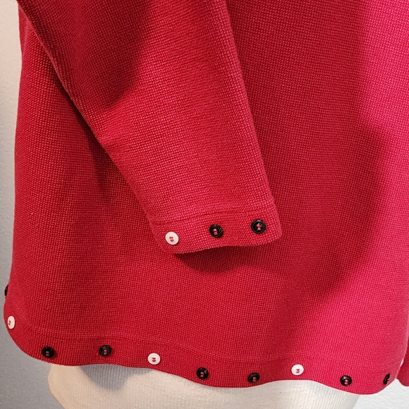 C & B Button Detail Snap Cardigan Red Size L - Picture 7 of 16